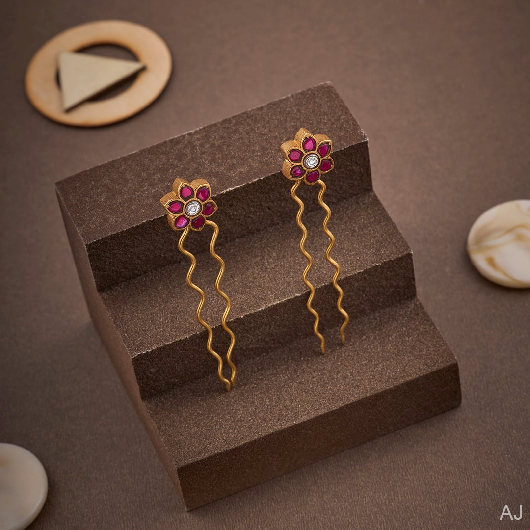 KUNDAN FLORAL HAIR PIN