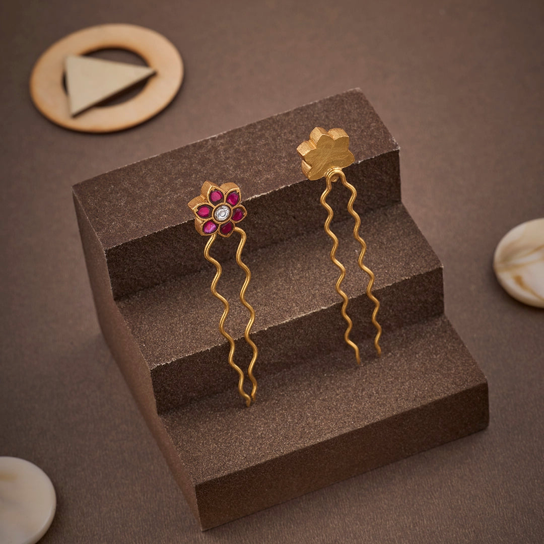 KUNDAN FLORAL HAIR PIN