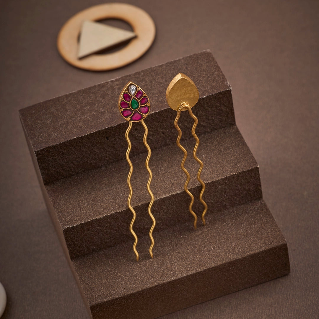 KUNDAN TRICOLOR HAIR PIN