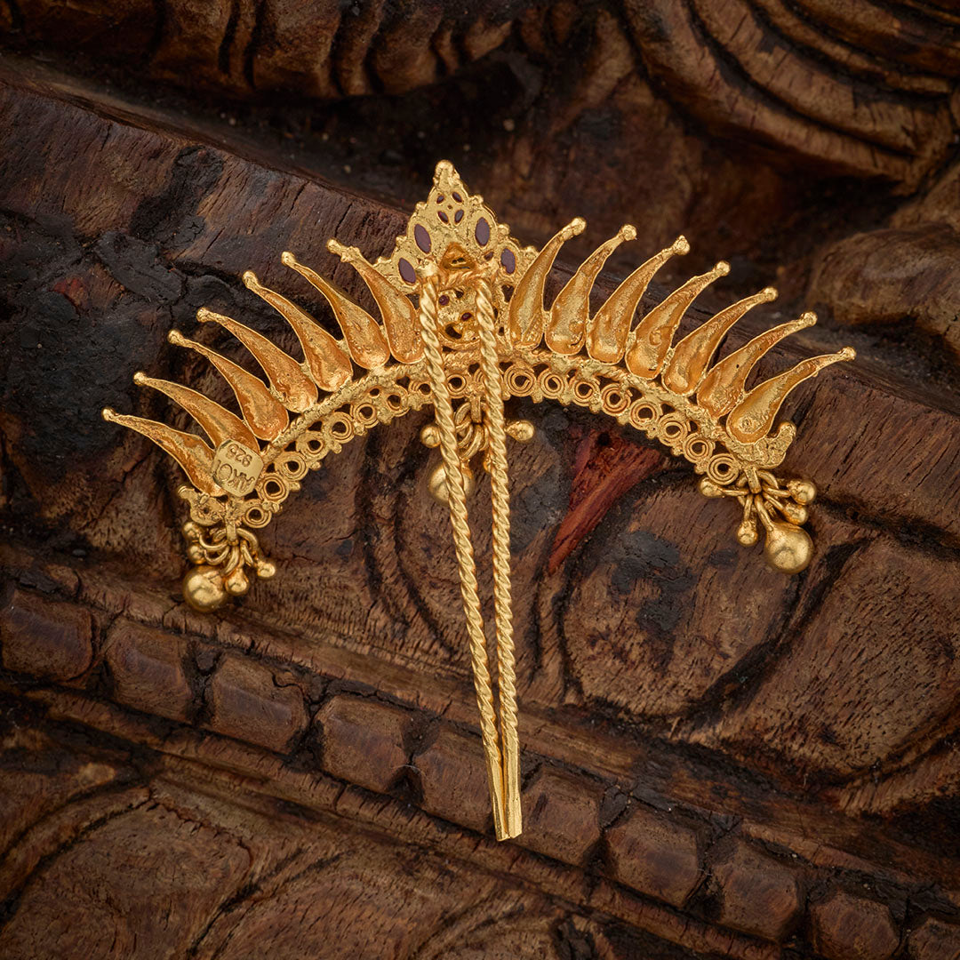 CREST TEMPLE HAIR BROOCH