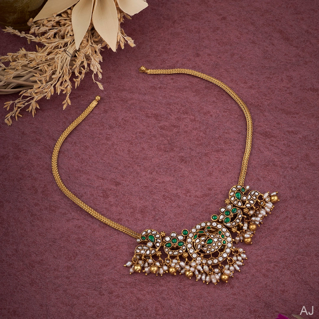 EMERALD KUNDAN DROP NECKLACE