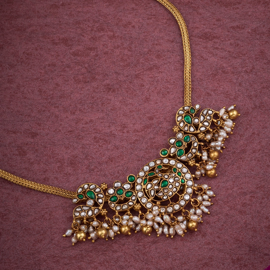 EMERALD KUNDAN DROP NECKLACE