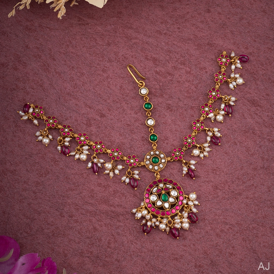 KUNDAN PEARL MAANG TIKKA