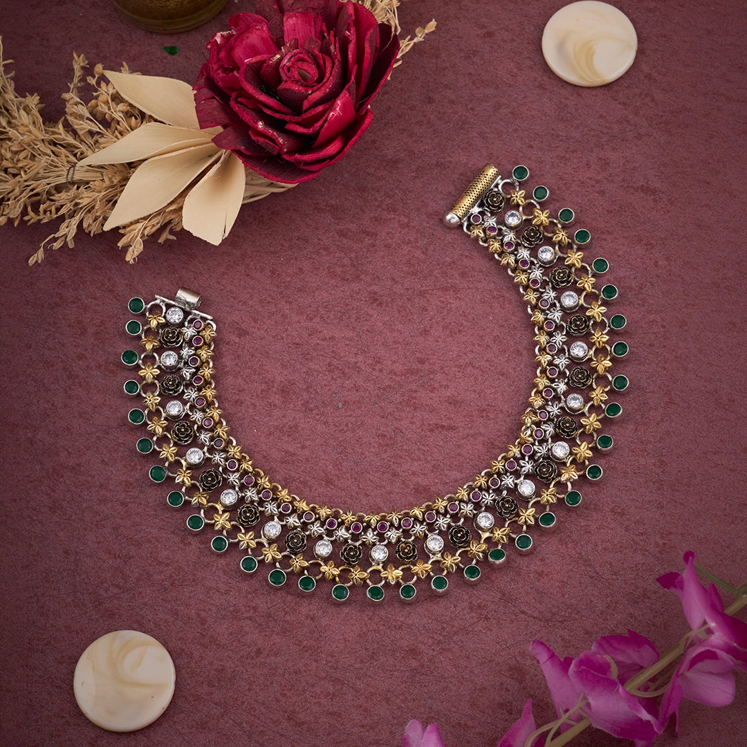 EMERALD ROSETTE ANKLET