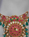 SILVER ANTIQUE KUNDAN WITH PEARL PENDANT