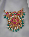 SILVER ANTIQUE KUNDAN WITH PEARL PENDANT