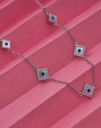 SILVER EVIL EYE  NECK CHAIN