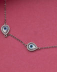 SILVER EVIL EYE NECK CHAIN