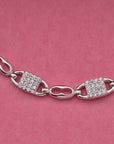 SILVER WOMENS SCISSORED STONE  BRACELET