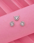 SILVER MINI HEART PENDANT WITH EARRINGS