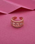 SILVER ROSE GOLD CUFF RING