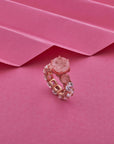 SILVER ROSE GOLD ZIRCONIA RING