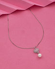 SILVER HEART EARRINGS WITH NECK CHAIN