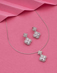 SILVER STAR EARRING WITH NECK CHAIN