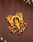 LAKSHMI PENDANT WITH CORAL BEADS