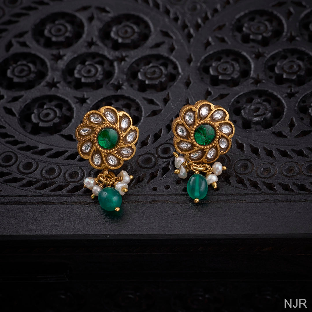 EMERALD POLKI DROPS