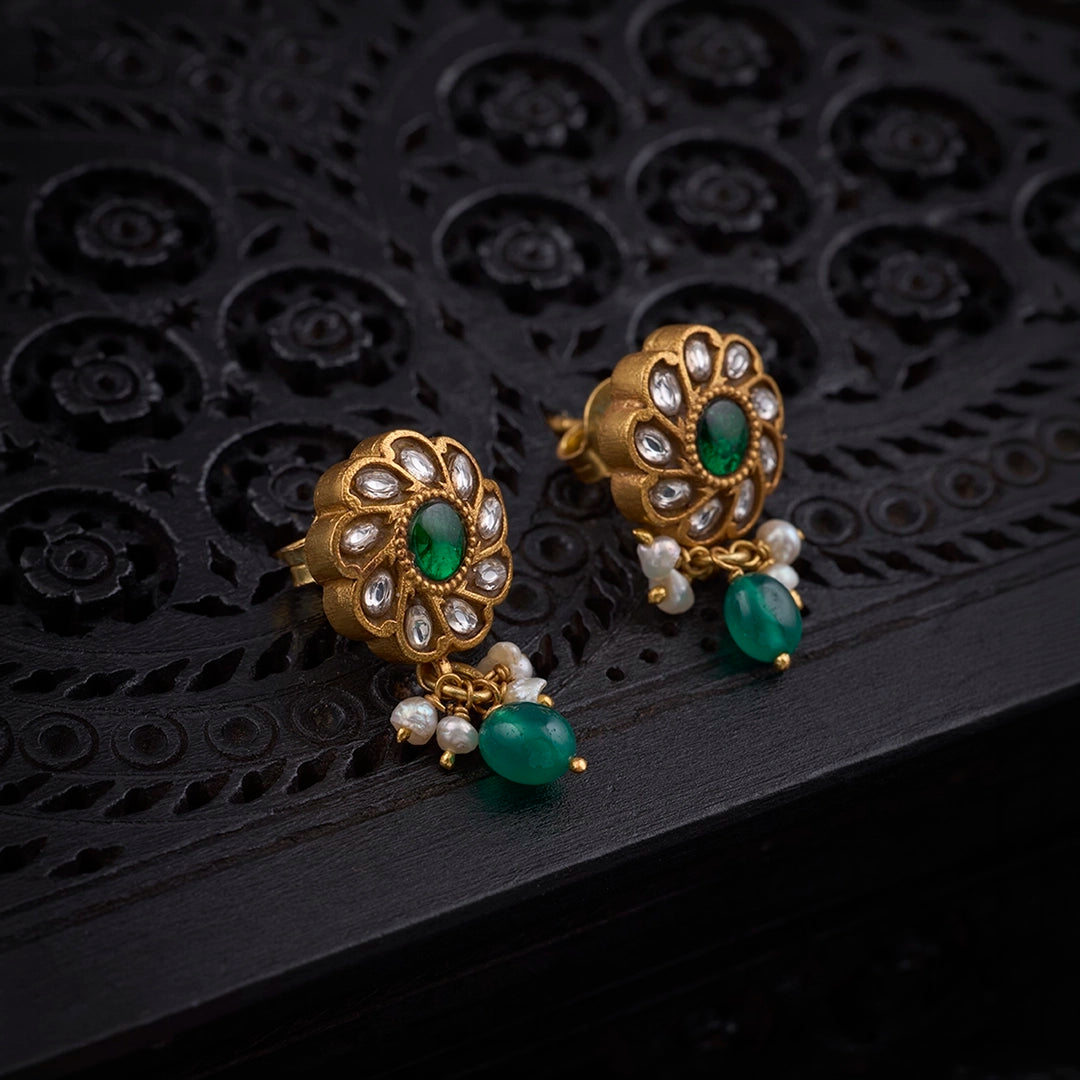 EMERALD POLKI DROPS