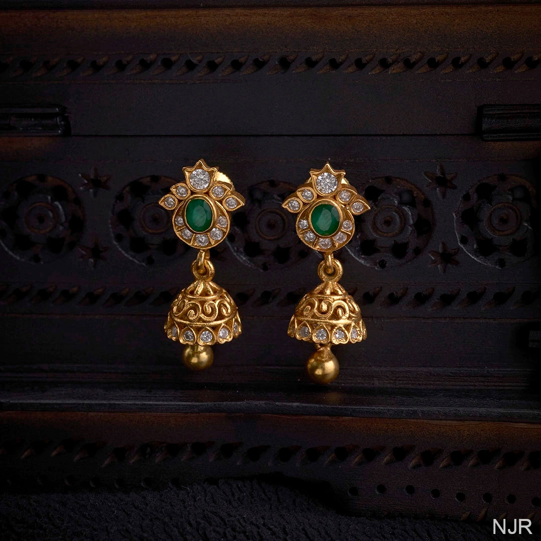 EMERALD POLKI JHUMKA