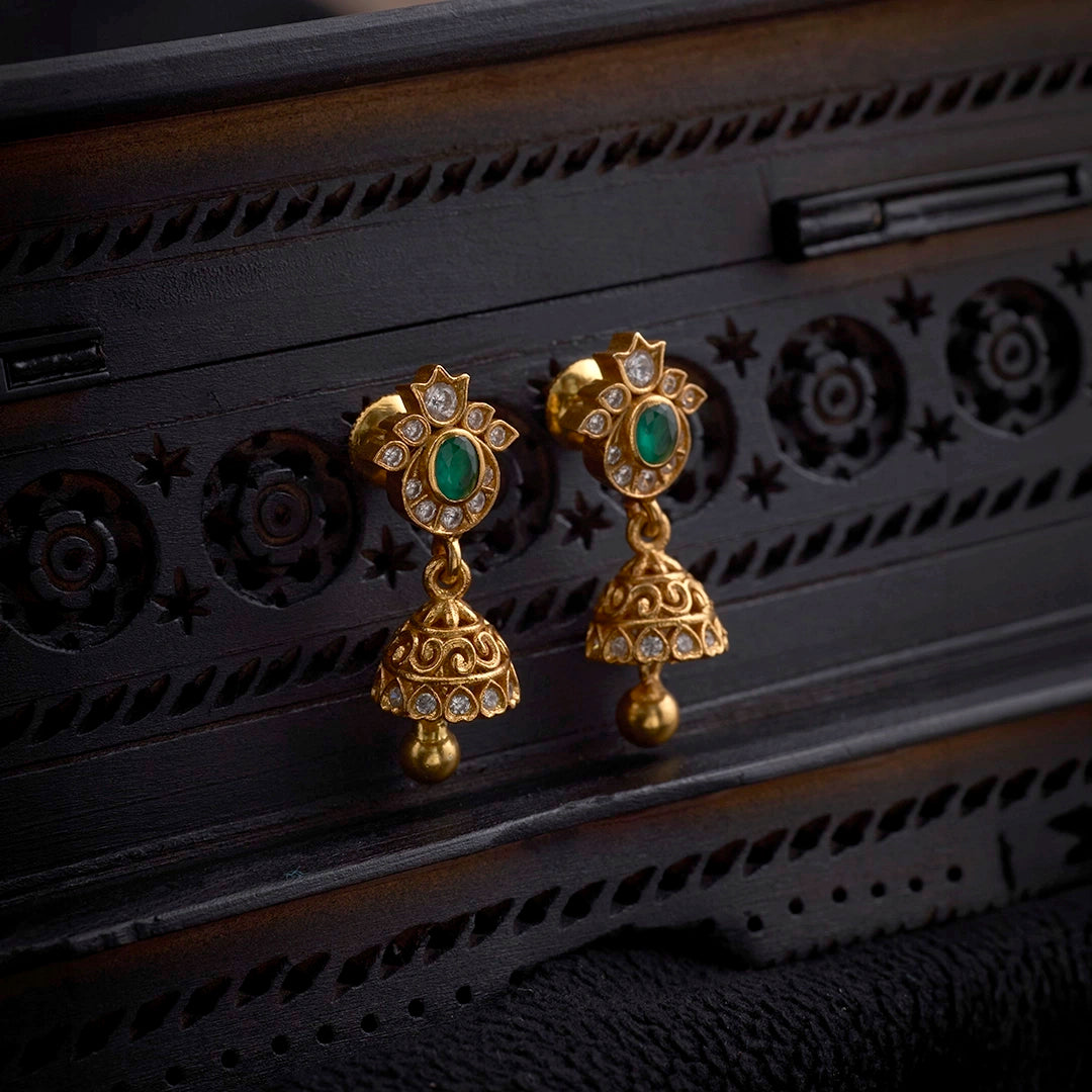 EMERALD POLKI JHUMKA