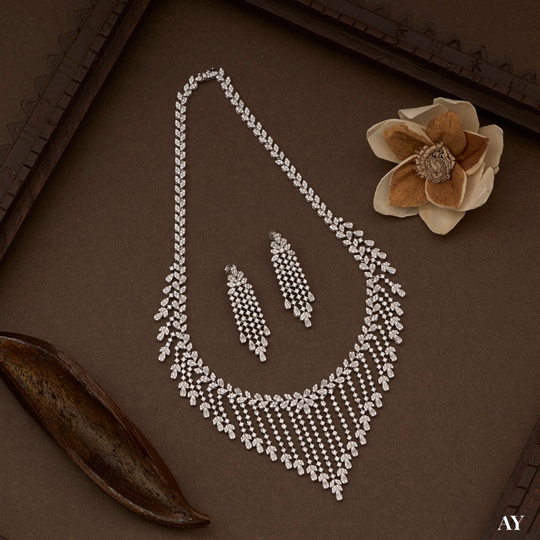 CRYSTAL CASCADE NECKLACE SET